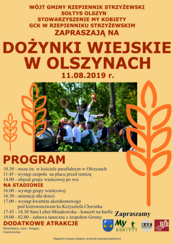Plakat promujący Dożynki w Olszynach