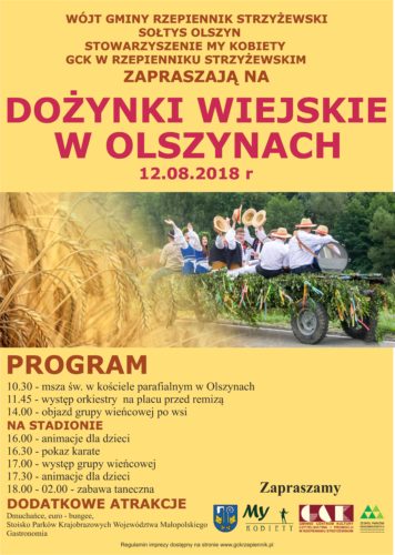 Plakat promujący Dożynki Wiejskie w Olszynach