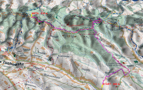 Zdjęcie poglądowe mapy trasy Biegu na Brzankę