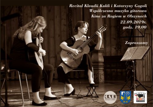 Plakat promujący recital gitarowy Klaudii Kukli i Katarzyny Gogoli
