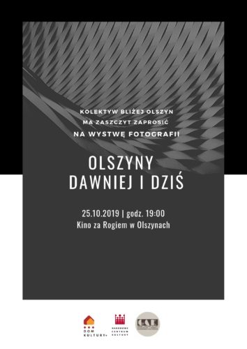 Plakat promujący wystawę fotografii "Olszyny dawniej i dziś"