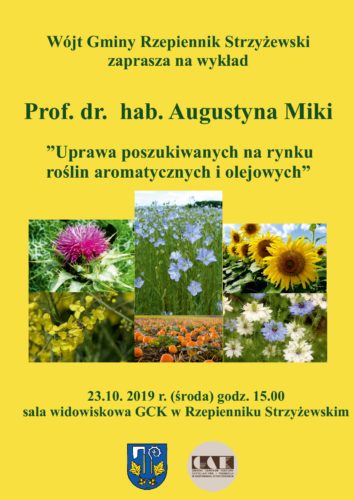 Plakat promujący wykład prof. Augustyna Miki