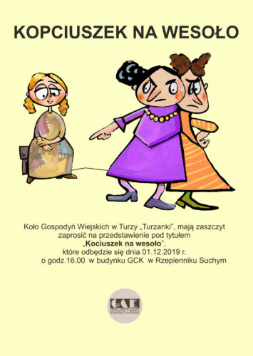 Plakat promujący przedstawienie "Kopciuszek na wesoło"