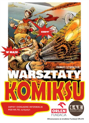Plakat promujący warsztaty komiksu