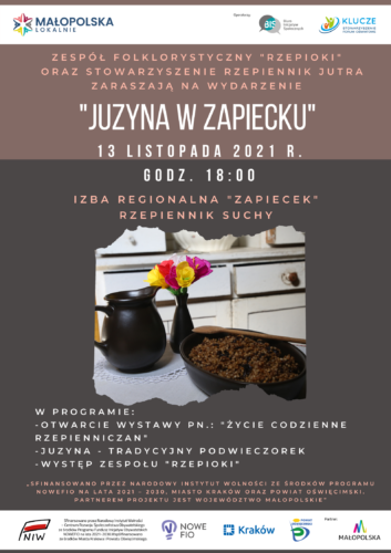 Plakat promujący wydarzenie Juzyna w Zapiecku